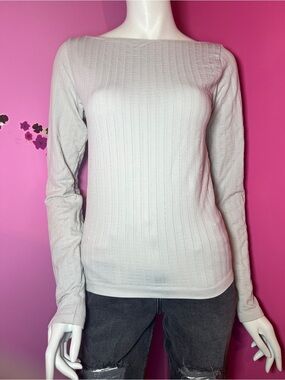 Anthropologie scoop back neck long sleeve top size Medium